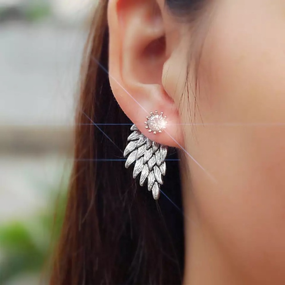 NEW Silver Angel wing Earrings